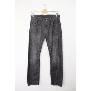 Levi's 514 Straight Fit Jeans Contrast Stitch‎ 100% Cotton Rigid Denim Grey 30